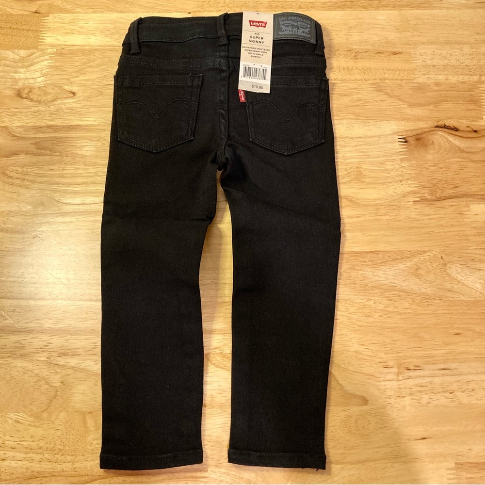 Girls 2T Levi’s 710 Super Skinny Jeans Black NWT - Picture 2 of 13